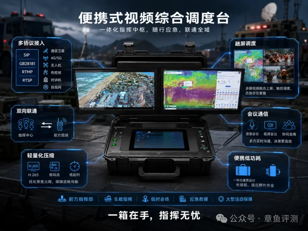 思载科技 UVG-BOX 便携式视频综合调度台集成多协议接入、融屏调度、会议通信与轻量化压缩
